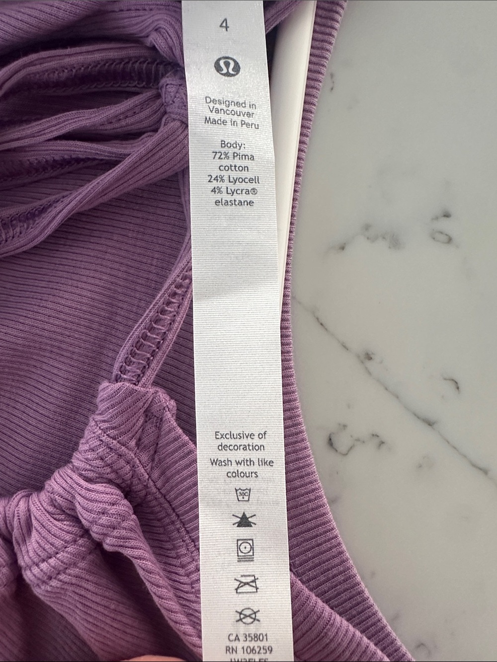 lululemon athletica Ribbed Bandeau Top in Lavender Purple